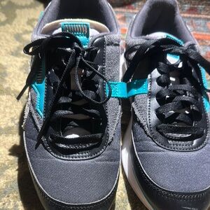 Puma Black and Teal Sneakers